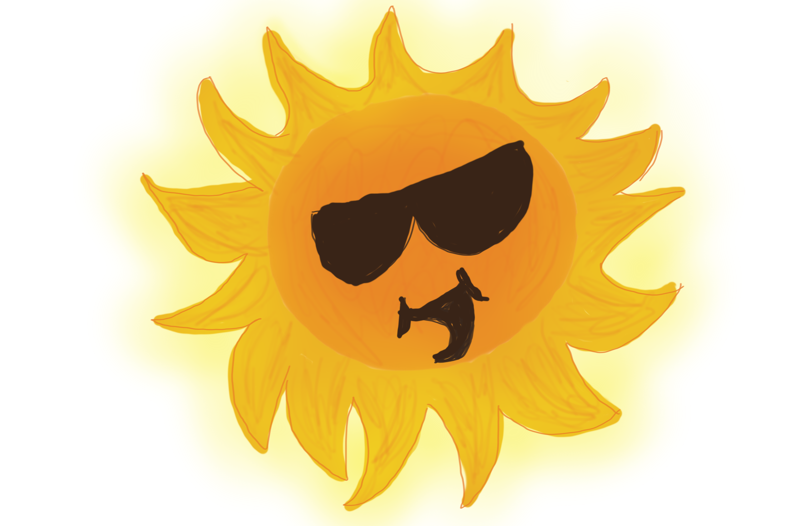goofy sun wearing sunglasses